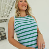 Underestimated Midi Dress - Blue/Green