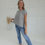 Claiborne Sweater Top - H Grey