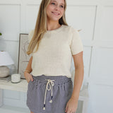 Wind Up Sweater Top - Cream