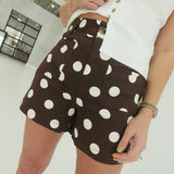 Pia Polkadot Shorts - Brown