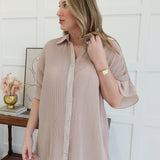 Plissy Pleated Dress - Nude