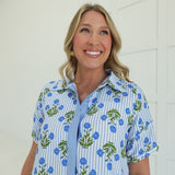 County Fair Floral Midi Dress - Blue
