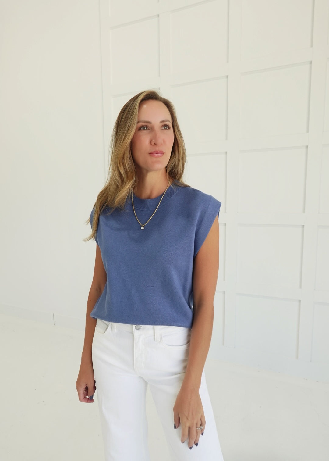 Annuals Sweater Vest - Dusty Blue