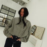 Twist on Gingham Jacket - Black