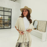 Aspen Fringe Kimono - Oatmeal