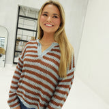 Chancey Sweater Top  - L Blue