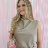 Elegant Evening Top - Mocha