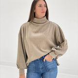 Abbott Mock Neck Top - Taupe