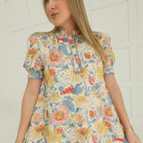 Seasonal Bloom Mini Dress - Blue