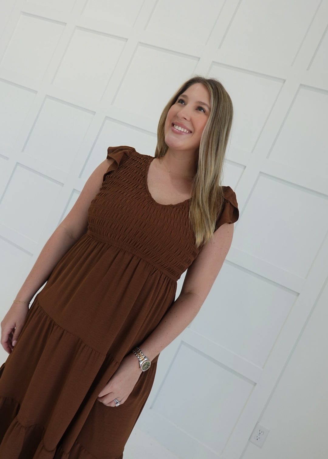 Valor Midi Dress - Dark Brown