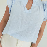 Felina Ruffle Top - Sky