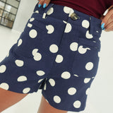 Pia Polkadot Shorts - Navy