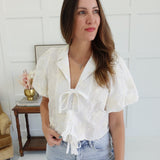 Boastful Embroidered Top - Cream