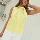 Alba Eyelet Top - Lemon