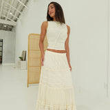 Plains Midi Skirt - Natural