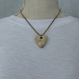 Acrylic Heart Pendant Necklace - Ivory
