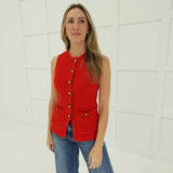 Camille Knit Top - Red