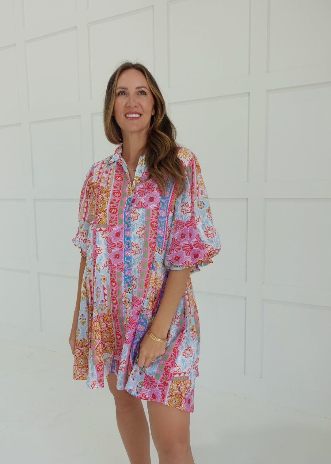 Prairies Printed Mini Dress - Blue