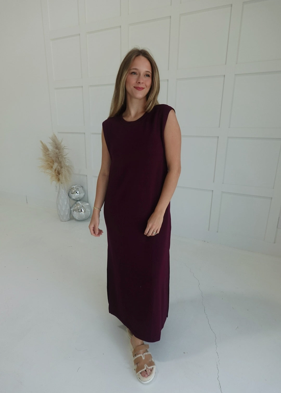 Amelia Midi Dress - Wine