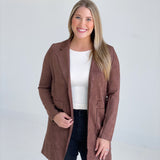 Late Calls Suede Jacket - Brown