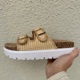 Meeka Raffia Slide