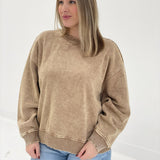 Easily Worn Pullover - Deep Camel