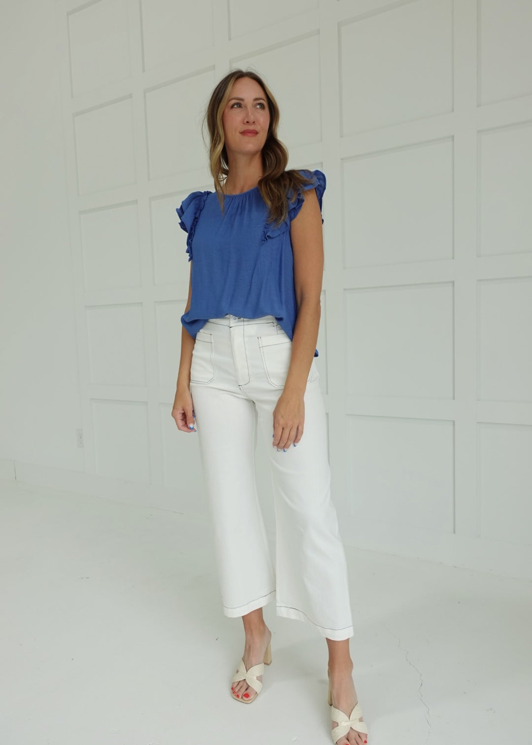 Back Bow Detail Top - Blue