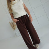 Zina Wide Leg Pants - Chocolate