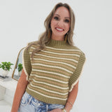 The Rendezvous Sweater Vest - L Olive