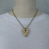 Acrylic Heart Pendant Necklace - Ivory