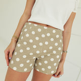 Posh Polkadot Shorts - Taupe