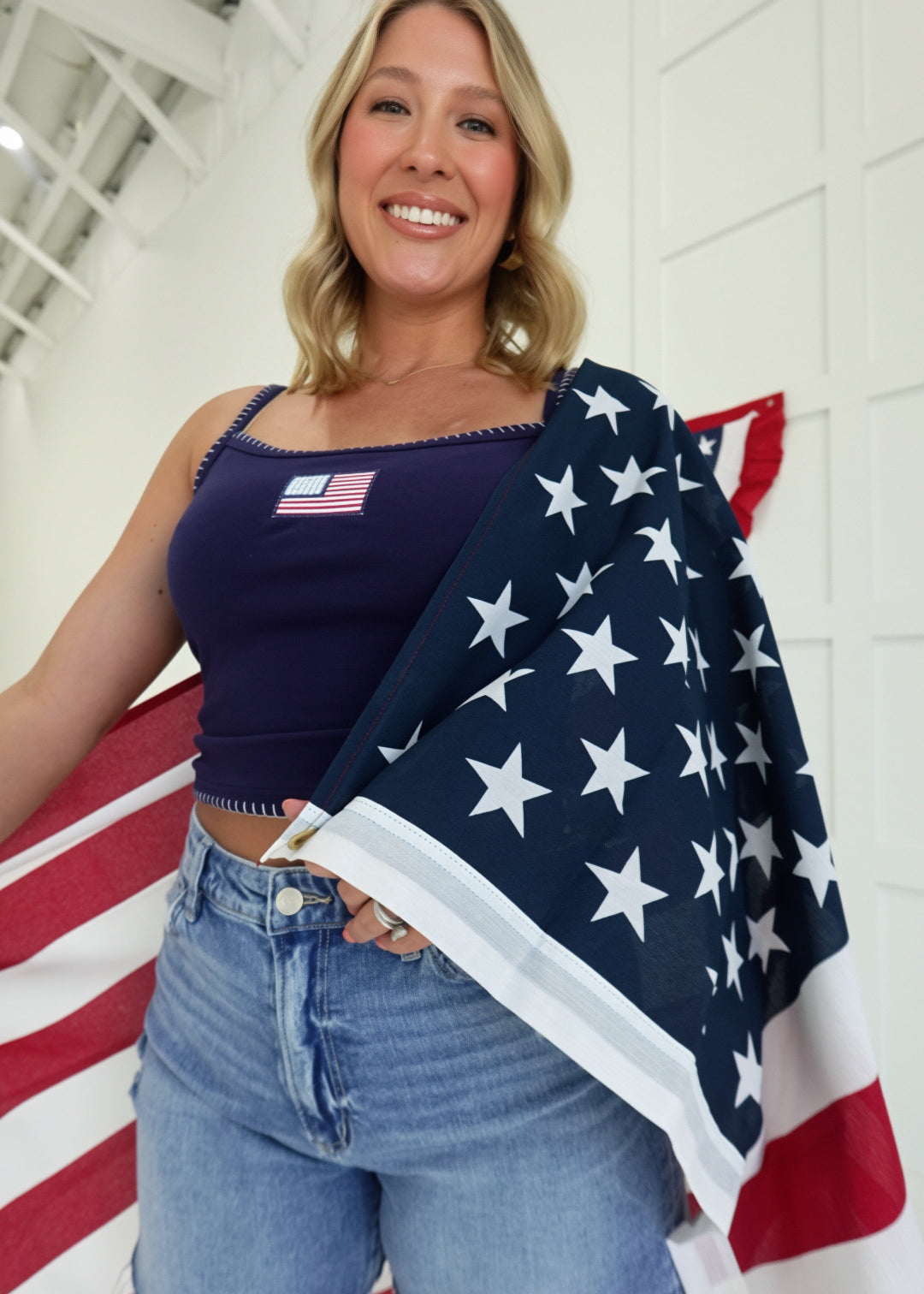 Americana Cami Top - Navy