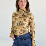 Follies Floral Mesh Top - Golden Yellow