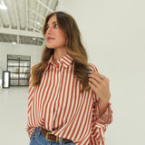 Layson Striped Blouse - Camel