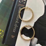 Crystal Gold Hoops - 45 mm