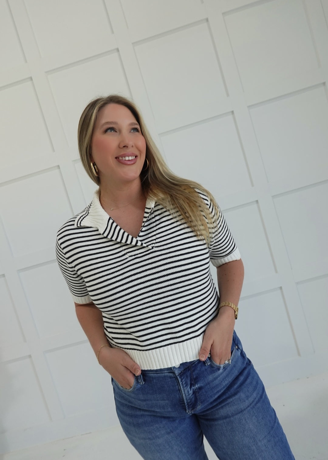 Scotty Collared Top - Black