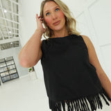 Fringe of Mine Top - Black