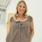 Jessa Plaid Top - Brown