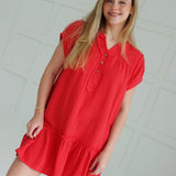 Cherishing Gauze Dress - Red