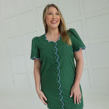Flirtatious Tone Dress - H Greeen