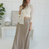 Elegant Evenings Maxi Skirt - Mocha