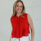 Followay Pleat Top - Red