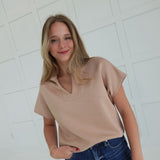 Bittersweet V-neck Blouse - Khaki