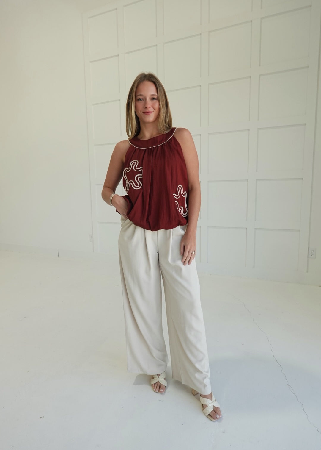 On My Dime Trousers - Cream