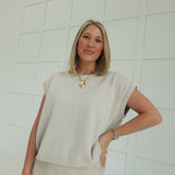 Whipstitch Sweater Set - Sand Beige