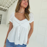Sierra Babydoll Top - White