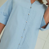 Jenna Shirt Dress - Sky