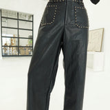 Heads Turn Studded Pants - Black