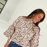 Eliza Leopard Sweater - Lt Pink