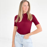 Sessums Mockneck Top - Oxblood